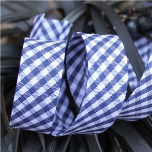 Bias Binding Gingham - Navy